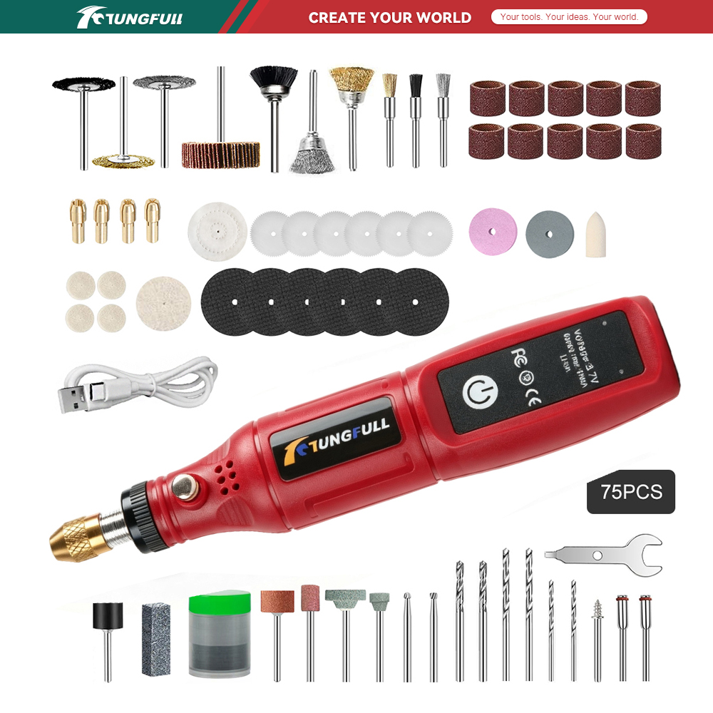 Power Tools On Sale - Outil rotatif sans fil TUNGFULL 3.7V,