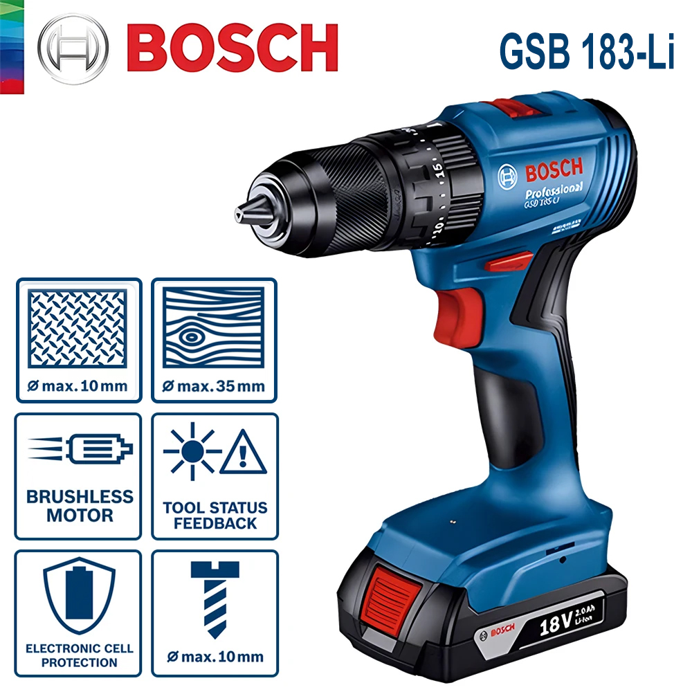 Power Tools Bosch - Perceuse-visseuse électrique Bosch GSB 183-LI, perceuse